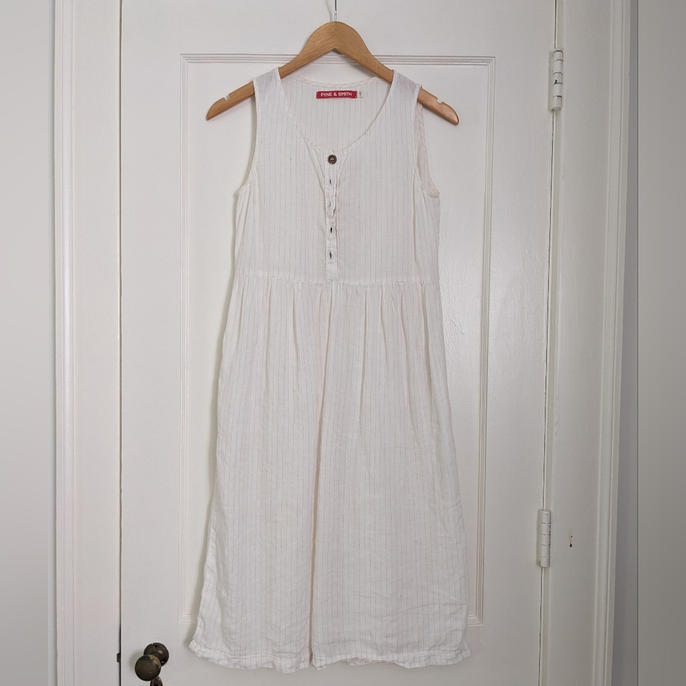 Pyne & Smith White Linen Dress XS